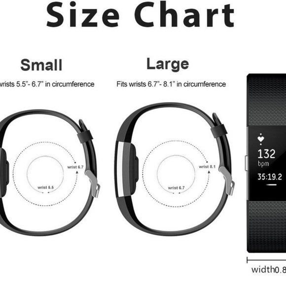 Fitbit Charge 2 Activity Tracker ~ Large ~ Black Band + (3) additional bands - Picture 8 of 10